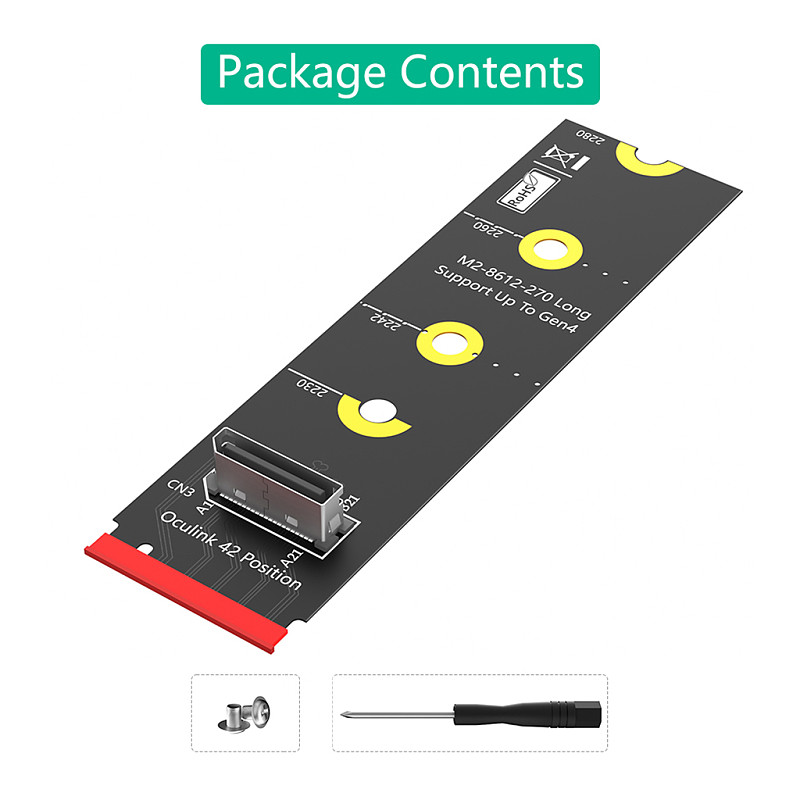 M.2 nvme key M to SFF-8611/8612 Adapter, NVMe PCI-e 4.0 x4 to OcuLink SFF-8612 4i Host Adapter for SSD and eGPU