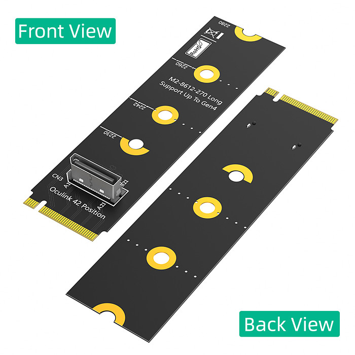 M.2 nvme key M to SFF-8611/8612 Adapter, NVMe PCI-e 4.0 x4 to OcuLink SFF-8612 4i Host Adapter for SSD and eGPU