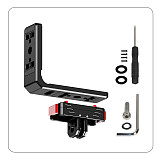 Suitable for Insta360 Ace horizontal and vertical shooting magnetic mounting base L-shaped quick installation and disassembly board 1/4 Ale positioning N52 strong horizontal and vertical shooting second switching suitable for sports cameras for Insta360 Ace/Ace Pro and tripods and extension rods with 1/4 screws