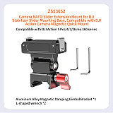 Action Camera Magnetic Quick-Release NATO Rail Extension Gimbal Mount for DSLR Cage Stabilizer Rail Claw Buckle with Damping Adjustment Camera Gimbal Compatible with DJI Action 5 Pro/4/3/OSMO 360 Series / Gopro Sports Camera