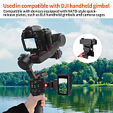 Action Camera Magnetic Quick-Release NATO Rail Extension Gimbal Mount for DSLR Cage Stabilizer Rail Claw Buckle with Damping Adjustment Camera Gimbal Compatible with DJI Action 5 Pro/4/3/OSMO 360 Series / Gopro Sports Camera