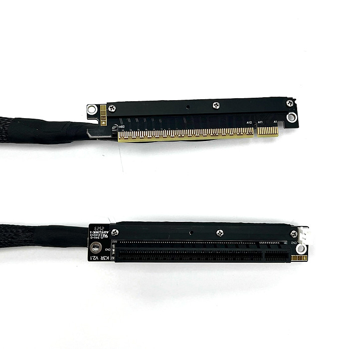 ADT-Link Graphics Card Extension Cable, Dual Reverse Bend PCIe 5.0 x16 Full-Speed Stable, Suitable for Chassis Servers