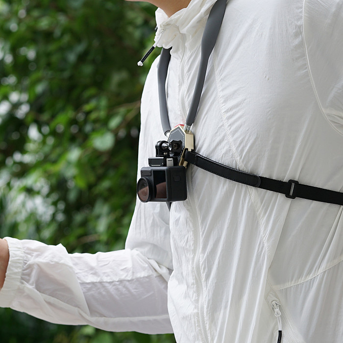 Sports Camera Chest & Neck Lanyard Mount (Triple-Magnet Version with Anti-Shake Strap & Damping Rotation) - Damped Switch Between Horizontal & Vertical Shooting, First-Person View (FPV) Chest Recording