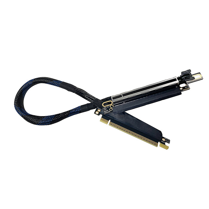 PCIe 5.0 x16 Graphics Card Extension Cable 270 Degree Silver-Plated GEN5 Adapter Cable High-Speed Lossless GPU Extension Cable