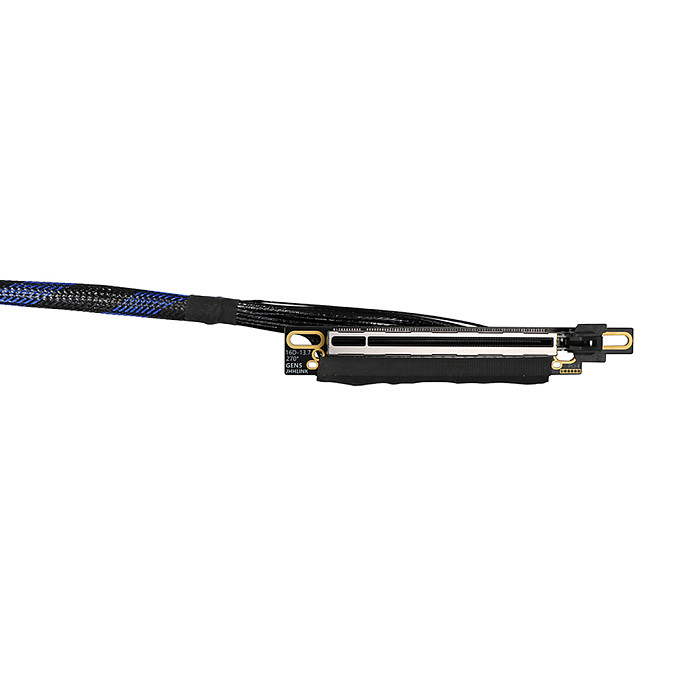PCIe 5.0 x16 Graphics Card Extension Cable 270 Degree Silver-Plated GEN5 Adapter Cable High-Speed Lossless GPU Extension Cable