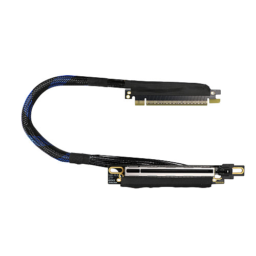 PCIe 5.0 x16 Graphics Card Extension Cable 270 Degree Silver-Plated GEN5 Adapter Cable High-Speed Lossless GPU Extension Cable