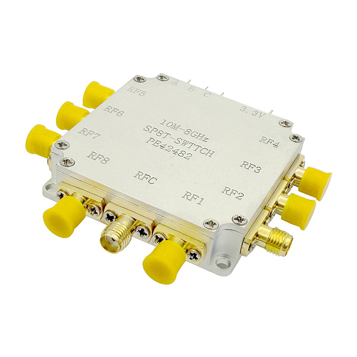 PE42482 3.3V RF Switch Module SP8T Channel 8GHz Bandwidth Low Insertion Loss High Isolation Four-Layer PCB Aluminum Alloy Shell