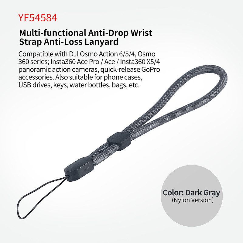 Sports camera wrist strap for easy carrying anti loss rope hanging suitable for DJI ACTION 6 For Insta360 X5 For GOPRO13 sports camera accessories with two-cards