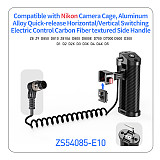 Quick Release Shutter Control Side Handle with 1/4 Arri Locating Screw NATO Rail Clamp for Sony Canon Nikon Camera Cage Handgrip