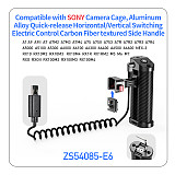 Quick Release Shutter Control Side Handle with 1/4 Arri Locating Screw NATO Rail Clamp for Sony Canon Nikon Camera Cage Handgrip