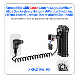 Quick Release Shutter Control Side Handle with 1/4 Arri Locating Screw NATO Rail Clamp for Sony Canon Nikon Camera Cage Handgrip