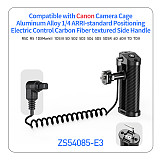 Quick Release Shutter Control Side Handle with 1/4 Arri Locating Screw NATO Rail Clamp for Sony Canon Nikon Camera Cage Handgrip
