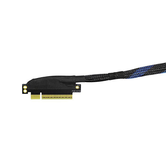 PCIe 4.0 x8 to x16 Adapter Cable Silver-Plated Cable 16GB/s Bidirectional Bandwidth for AI Server Built-in GPU Extension Cable