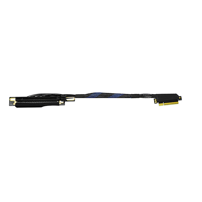 PCIe 4.0 x8 to x16 Adapter Cable Silver-Plated Cable 16GB/s Bidirectional Bandwidth for AI Server Built-in GPU Extension Cable