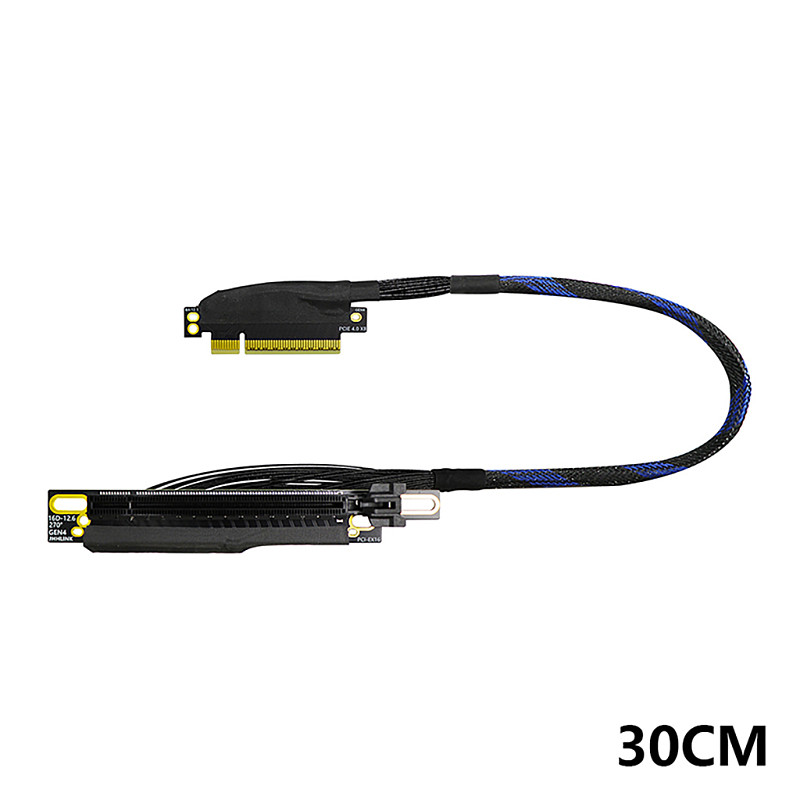PCIe 4.0 x8 to x16 Adapter Cable Silver-Plated Cable 16GB/s Bidirectional Bandwidth for AI Server Built-in GPU Extension Cable