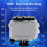 60M Waterproof Case for DJI Action 6 Housing Diving Protective Anti-Drop Protective Shell Underwater Dive Cover