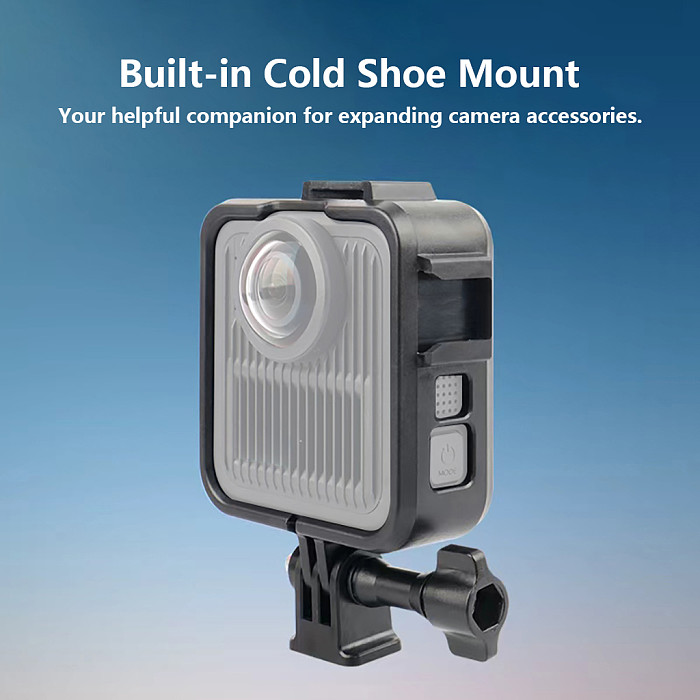 Protective Frame for GoPro MAX 2 Action Camera Plastic Protective Shell Case Cage with Cold Shoe Mount  ﻿