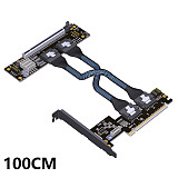  (ADT-Link) PCIe 4.0 x16 SlimSAS Graphics Card Splitter Extension Cable - Supports Dual and Quad Outputs SFF-8654
