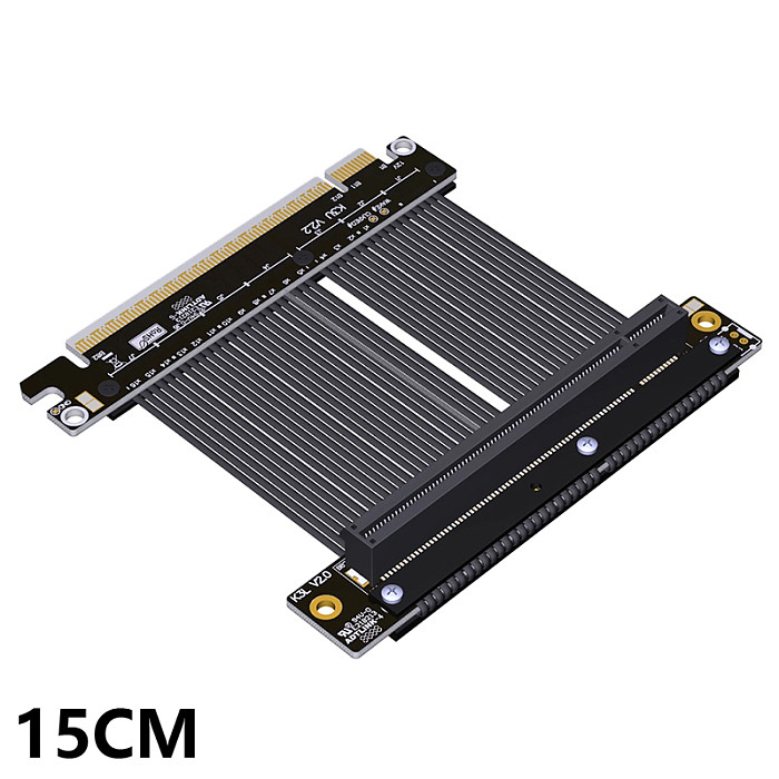 Graphics Card Extension Cable Single/Double Reversible PCIe 5.0 x16 Full-Speed Stable Compatible with ITX A4 Chassis