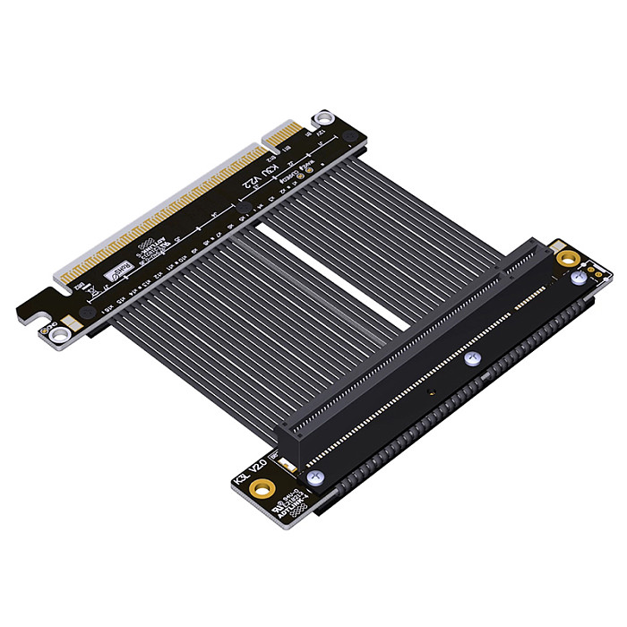 Graphics Card Extension Cable Single/Double Reversible PCIe 5.0 x16 Full-Speed Stable Compatible with ITX A4 Chassis