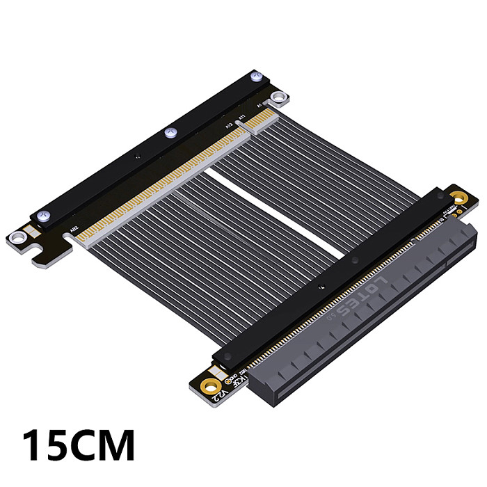 Graphics Card Extension Cable Single/Double Reversible PCIe 5.0 x16 Full-Speed Stable Compatible with ITX A4 Chassis