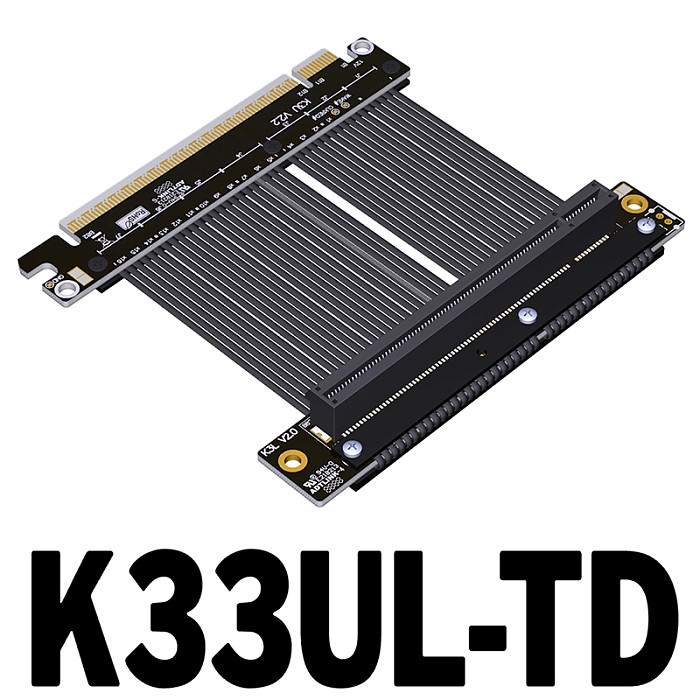 Graphics Card Extension Cable Single/Double Reversible PCIe 5.0 x16 Full-Speed Stable Compatible with ITX A4 Chassis