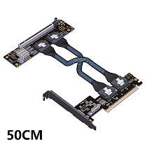  (ADT-Link) PCIe 4.0 x16 SlimSAS Graphics Card Splitter Extension Cable - Supports Dual and Quad Outputs SFF-8654