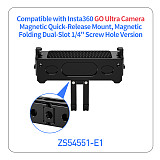 Aluminum Alloy Magnetic Quick-Release Mount compatible with Insta360 GO Ultra action camera and accessories