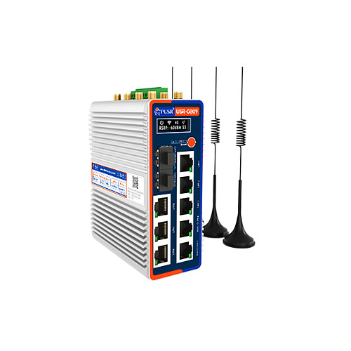 USR-G809S Gigabit Edge Router 4G industrial routers 10 Gigabit ports (2SFP + 8RJ45) and Qualcomm dual-band WiFi 6 and GNSS ﻿