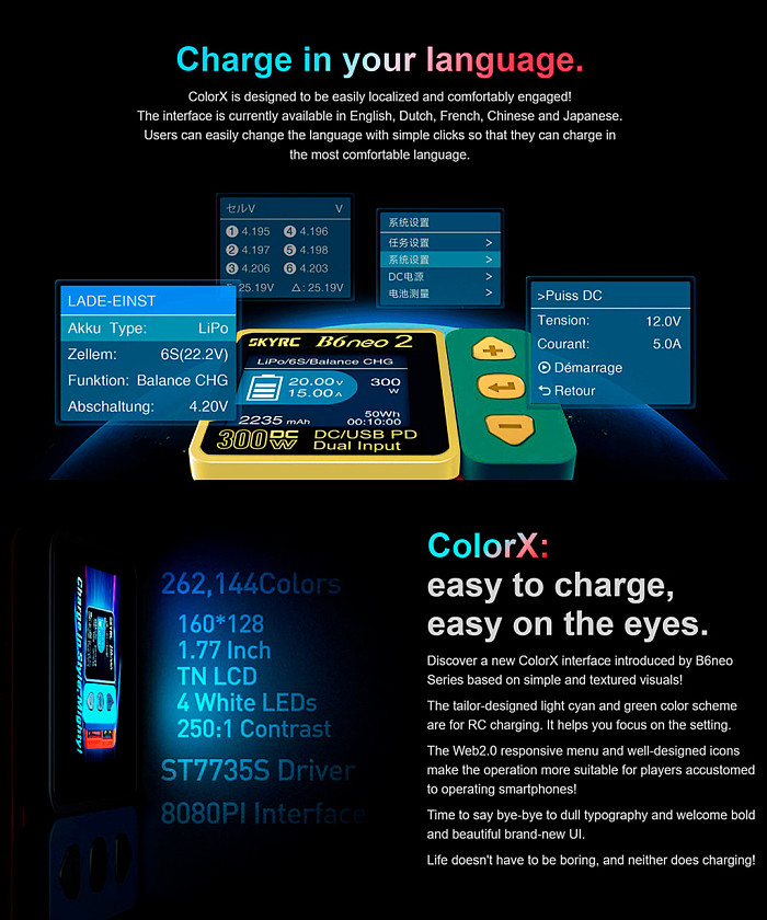 SKYRC B6neo 2 Smart Charger DC 300W PD 126W LiPo Battery Balance Charger Discharger XT-60 Port