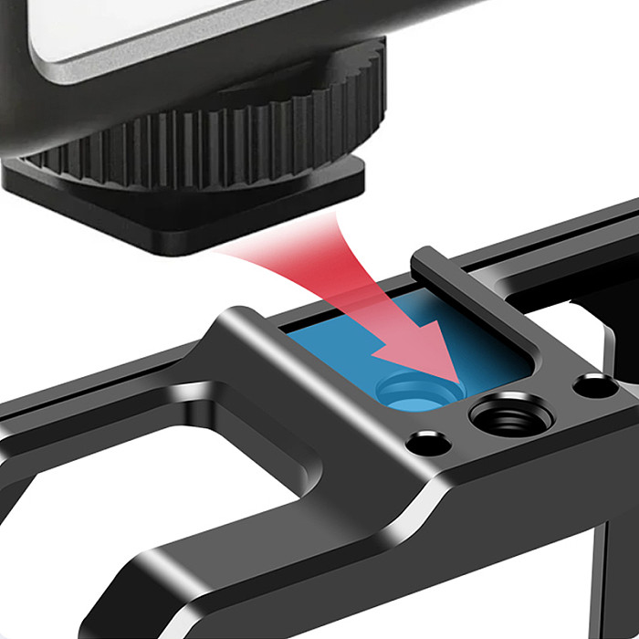 Metal Action Camera Cage for AKASO Brave8 Protective Frame Quick Release Mount 1/4 -20 Screw Hole Cold Shoe Mic Light Holder