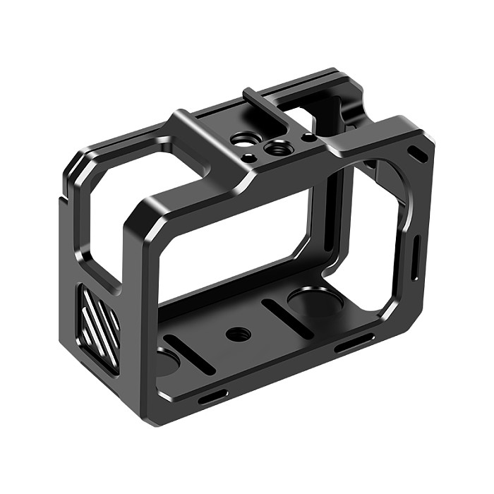 Metal Action Camera Cage for AKASO Brave8 Protective Frame Quick Release Mount 1/4 -20 Screw Hole Cold Shoe Mic Light Holder