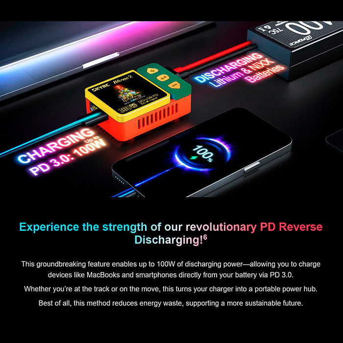 SKYRC B6neo 2 Smart Charger DC 300W PD 126W LiPo Battery Balance Charger Discharger XT-60 Port