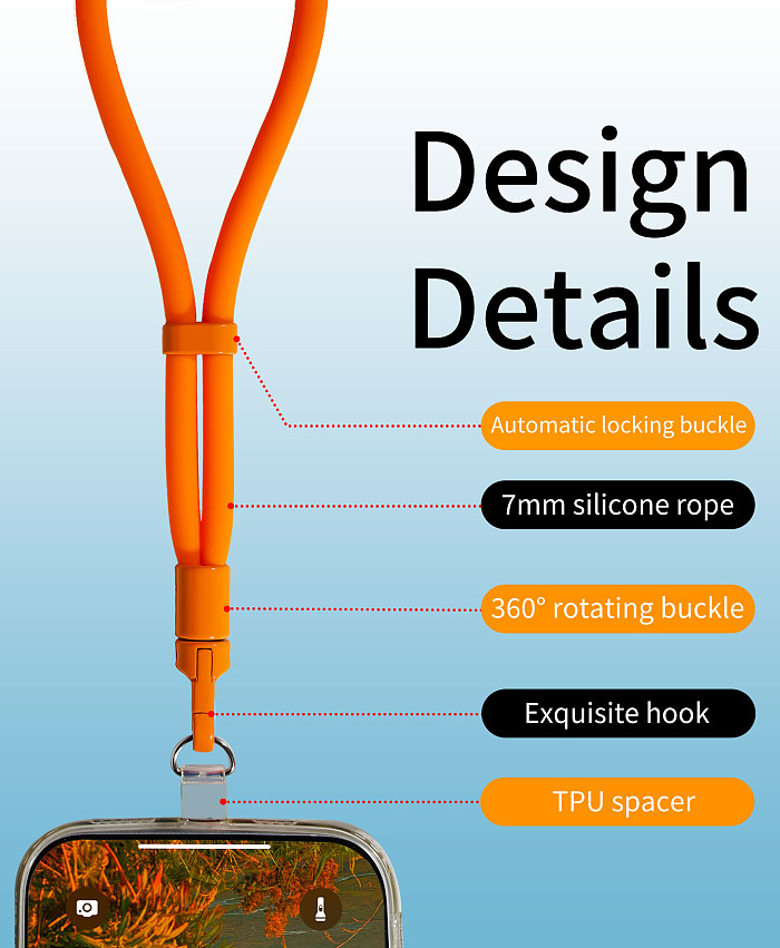 Portable Phone Wrist Strap Multi-Functional Silicone Shockproof Lanyard for Mobile Phone Case USB Drives Keys