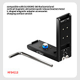 XT-XINTE Aluminum Alloy Magnetic Quick-Release Vertical/Horizontal Shooting Mount Charging Base Compatible with DJI Osmo 360 Action Camera Panoramic Camera Quick Release L Plate Adapter