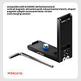 XT-XINTE Aluminum Alloy Magnetic Quick-Release Vertical/Horizontal Shooting Mount Charging Base Compatible with DJI Osmo 360 Action Camera Panoramic Camera Quick Release L Plate Adapter