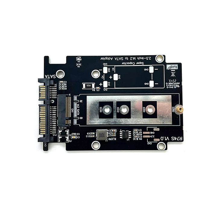 M. 2 NVMe to U.2/U.3/SATA adapter hard drive box CNC aluminum alloy shell Gen4 Gen5 (R74S-02F/R74S-04F welded AVX supercapacitor)