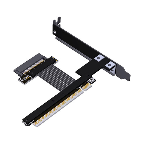 (ADT-Link) 15cm PCIe 5.0 X16 to SFF-8639 U.2 NVMe SSD Adapter Cable - High-Speed Flexible Riser