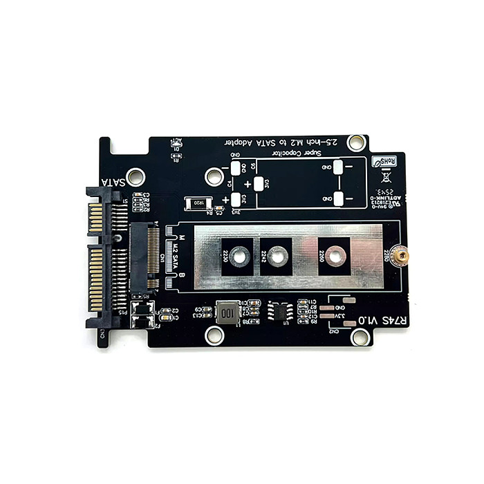 M. 2 NVMe to U.2/U.3/SATA adapter hard drive box CNC aluminum alloy shell Gen4 Gen5 (R74S-02F/R74S-04F welded AVX supercapacitor)
