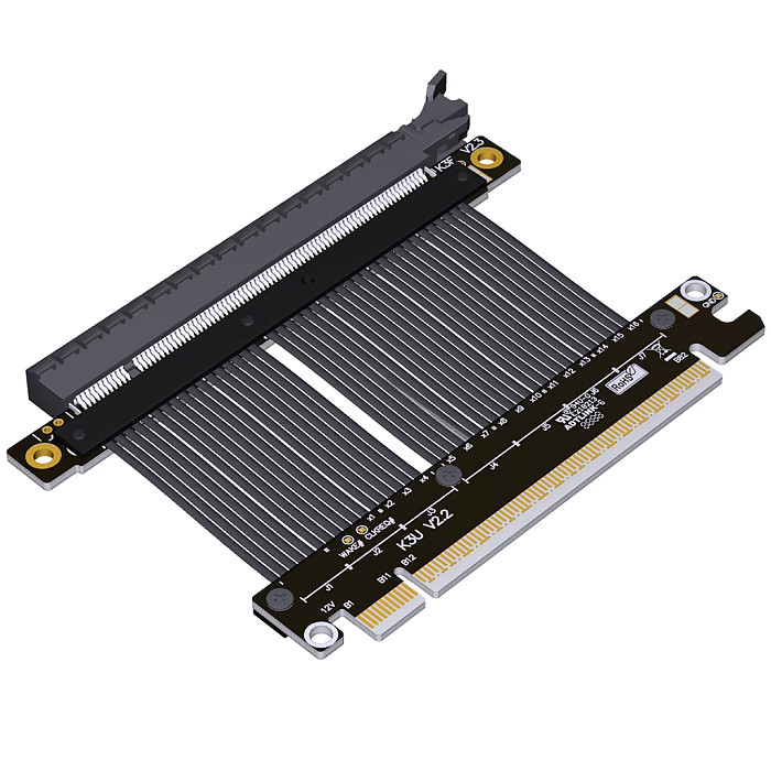 (ADT-Link) PCIe 5.0 x16 Gen5 Flexible Riser Cable - 15cm Standard High-Speed Extender for Graphics Card