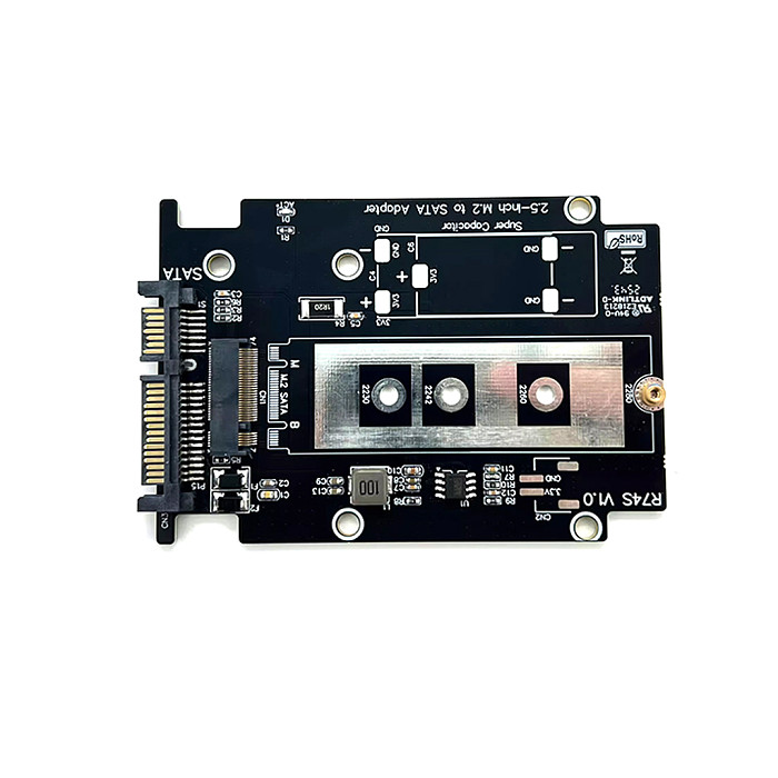 M. 2 NVMe to U.2/U.3/SATA adapter hard drive box CNC aluminum alloy shell Gen4 Gen5 (R74S-02F/R74S-04F welded AVX supercapacitor)