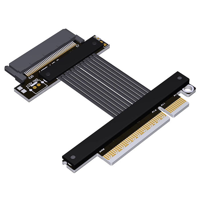 (ADT-Link) 15cm PCIe 5.0 X16 to SFF-8639 U.2 NVMe SSD Adapter Cable - High-Speed Flexible Riser