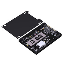 M. 2 NVMe to U.2/U.3/SATA adapter hard drive box CNC aluminum alloy shell Gen4 Gen5 (R74S-02F/R74S-04F welded AVX supercapacitor)