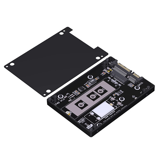 M. 2 NVMe to U.2/U.3/SATA adapter hard drive box CNC aluminum alloy shell Gen4 Gen5 (R74S-02F/R74S-04F welded AVX supercapacitor)