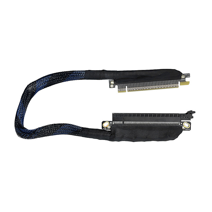 PCIE 5.0 X16 graphics card extension cable, 180 degree version, network cable bundle, silver plated wire GEN5 adapter cable, high-speed lossless cable 16AB5- left out, left in 40CM