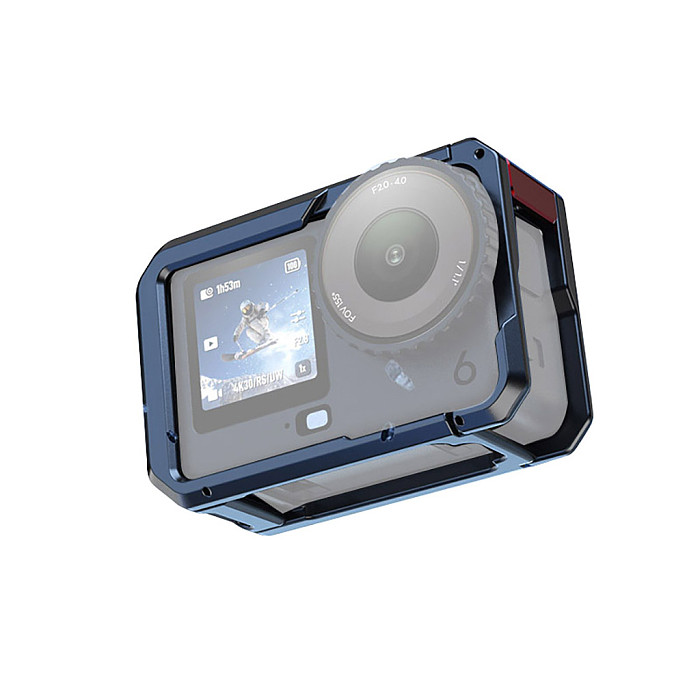 Aluminum Alloy camera housing Dual Interface Mount with Cold Shoe and 1/4  Thread for DJI Action 6  Camera cage