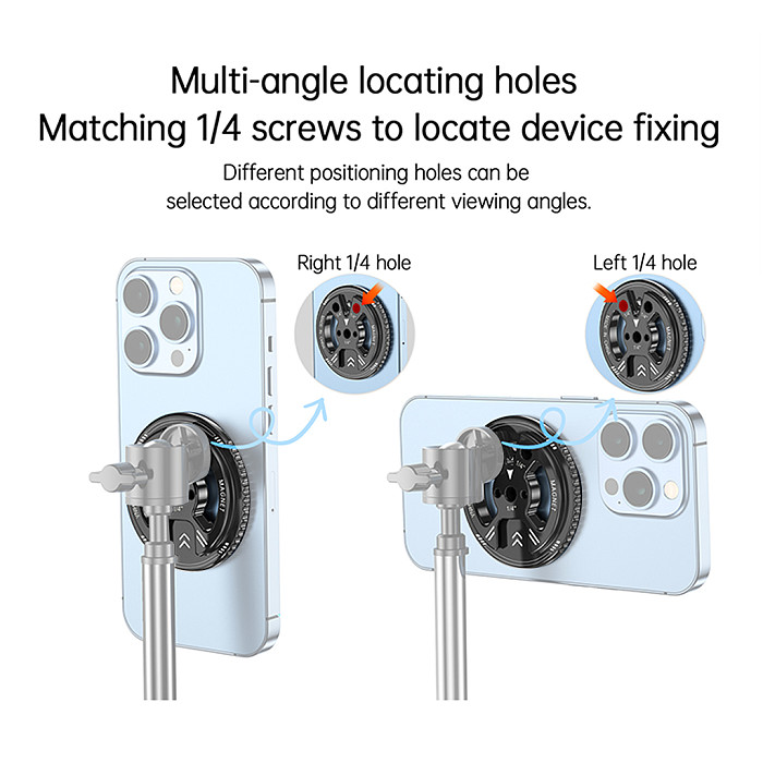 Magsafe Magnetic Camera Mount  1/4  Cold Shoe Adapter with Arri Rosette for Video Rig Smartphone Holder