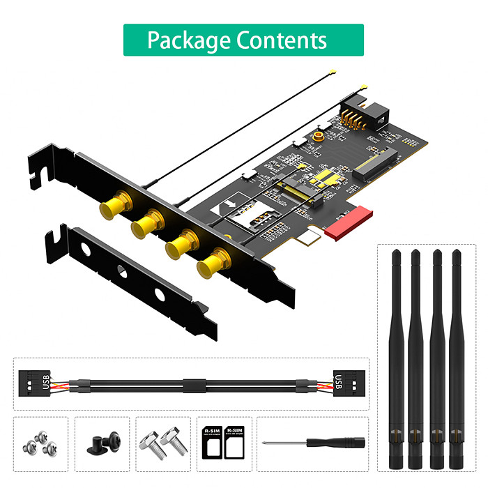M.2 to PCIe 1x Slot Adapter, Convert M.2 Key 3G/4G Card to Desktop PCI Express, Wireless Network Card Converter