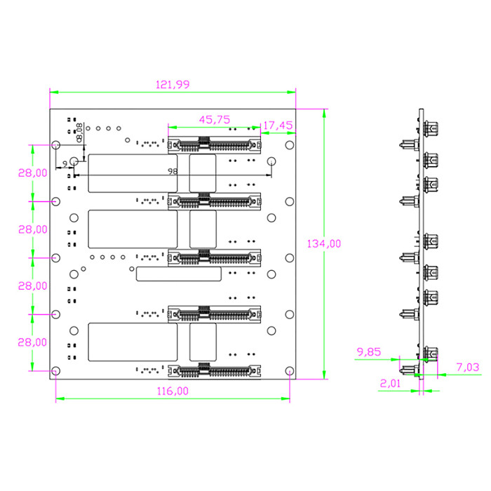 5-Bay SATA HDD Backplane, NAS Server Case Storage Backplane PCB, SATA 6Gbps 4-Pin Power for NAS Enclosure DIY