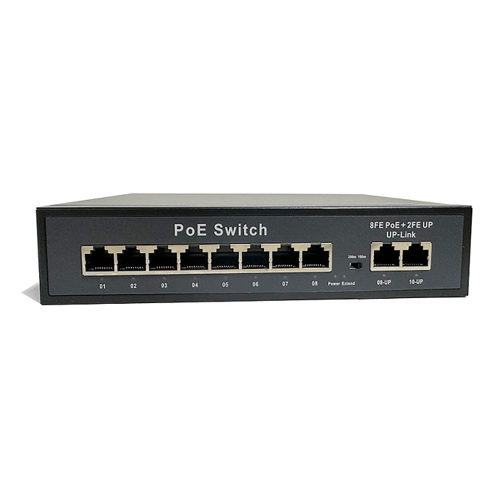 6 Ports/10 Ports/8 Port PoE Switch 100Mbps Desktop Ethernet Network Switch, 8 PoE+ Ports 96W Total Power for IP Camera Security System